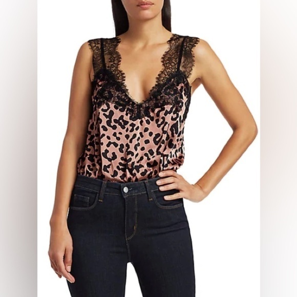 CAMI NYC The Lauren Silk Leopard Bodysuit - Picture 1 of 9